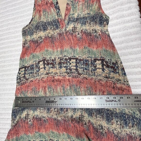 Newbury Kustom USA Womens Split Neck Multicolor A-Line Sleeveless Dress Medium - Picture 4 of 8